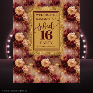 Tapisserie élégante Sweet 16 Blush Burgundy Gold