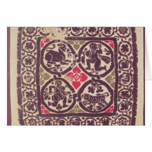 Tapisserie est d'empire romain montrant la bête