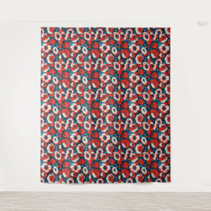 Tapisserie florale Coquelicot rouge