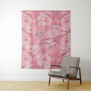 Tapisserie Florale Élégante "Joyeux Mariage" – Gra