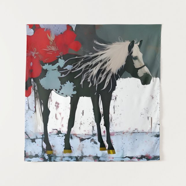 Tapisserie Florale Horse (Devant)