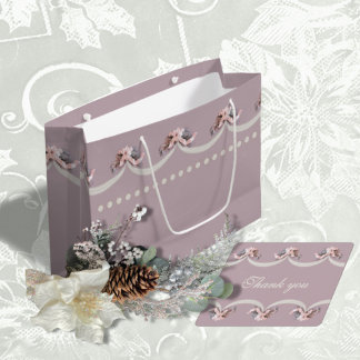 Tapisserie florale victorienne en sac cadeau Rose