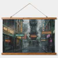 Tapisserie Gasse Megalopole Cyberpunk Neon