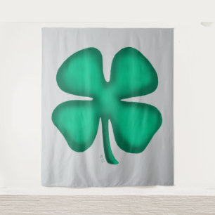 Tapisserie grise Lucky 4 Leaf Irish Clover