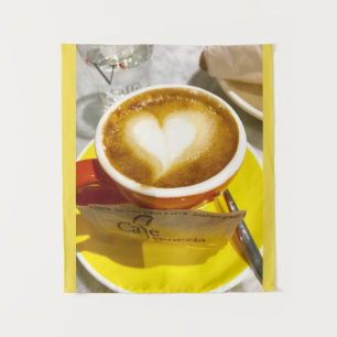 Tapisserie italienne de café de coeur d'Amoreccino
