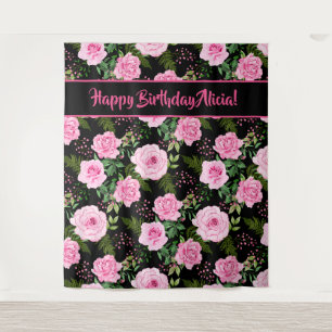 Tapisserie Joyeux Anniversaire Roses Roses Noires