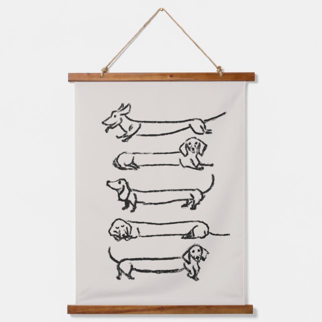Tapisserie minimaliste Dachshund Impression (Recto)