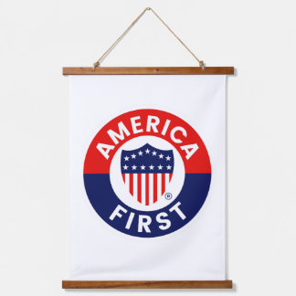 Tapisserie mit Holzdecke mit Amerika zuerst Wandteppich Mit Holzrahmen