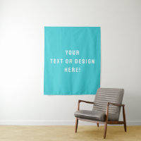 Tapisserie moyenne personnalisée - bleu cyan et pe
