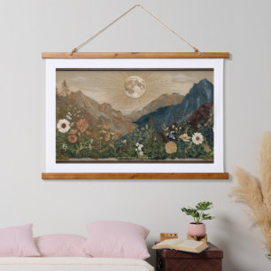 Tapisserie murale à dessus en bois Soleil de monta
