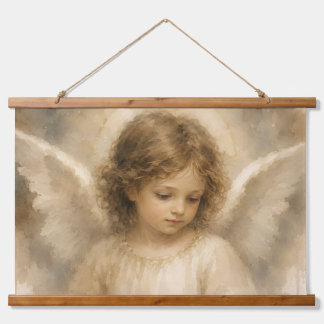 Tapisserie murale ange aquarelle vintage