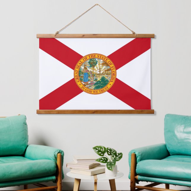 Tapisserie murale avec drapeau de Floride, États-U (Salon)