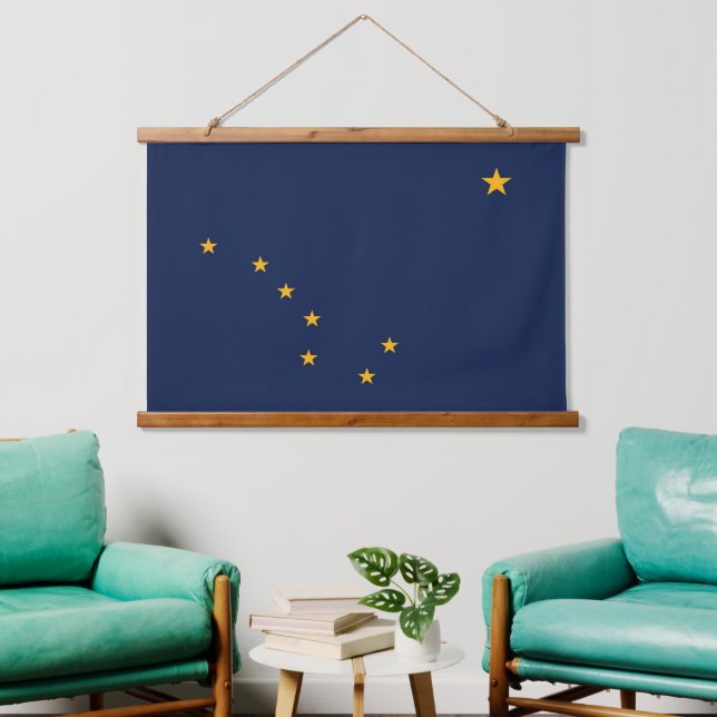 Tapisserie murale avec drapeau de l'Alaska, États- (Salon)