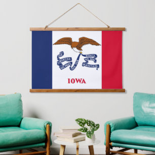 Tapisserie murale avec drapeau de l'Iowa, U.S.A.