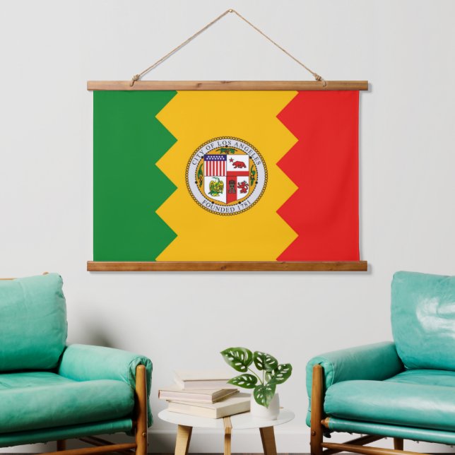 Tapisserie murale avec drapeau de Los Angeles, U.S (Salon)