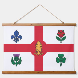 Tapisserie murale avec drapeau de Montréal, Québec