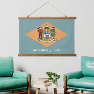 Tapisserie murale avec drapeau du Delaware, États-