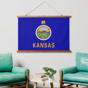Tapisserie murale avec drapeau du Kansas, U.S.A.