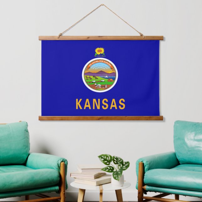 Tapisserie murale avec drapeau du Kansas, U.S.A. (Salon)