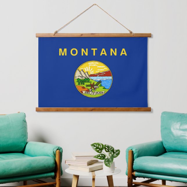 Tapisserie murale avec drapeau du Montana, États-U (Salon)