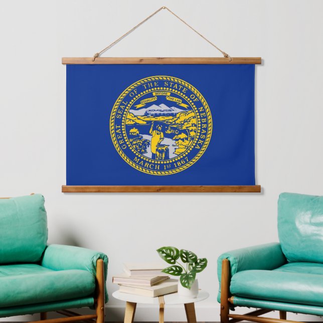 Tapisserie murale avec drapeau du Nebraska, U.S.A. (Salon)