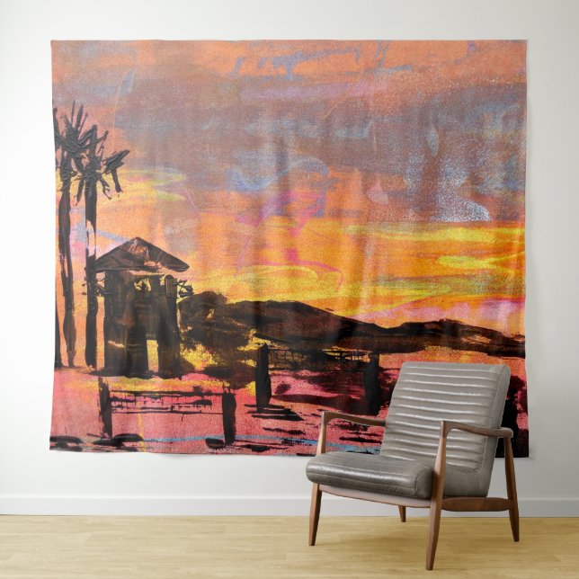 Tapisserie murale Bubblepacific, tour de garde Dan (En situation (horizontale))