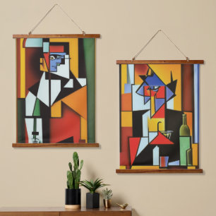 Tapisserie murale cubiste Abstraite