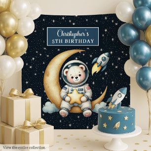 Tapisserie murale de l'astronaute Teddy pour la fê
