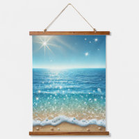 Tapisserie murale de l'océan d'été radiante : 26"x