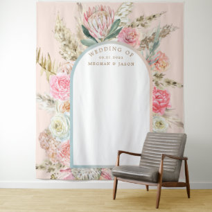 Tapisserie murale de mariage floral Boheme moderne