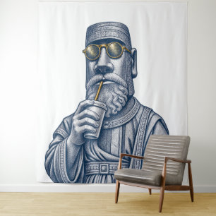 Tapisserie murale en art vintage Cool Stone Man