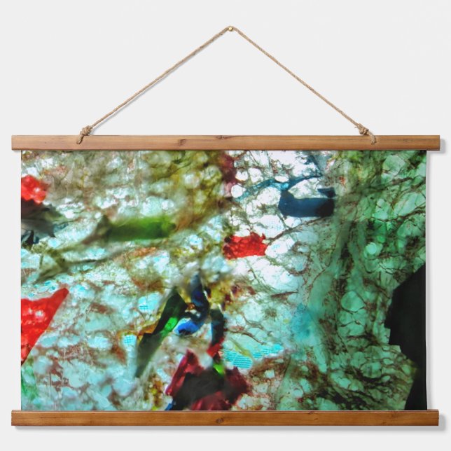 Tapisserie murale en bois abstrait bleu clair, Cal (Devant)