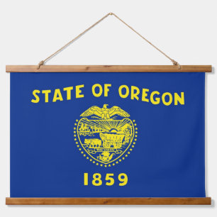 Tapisserie murale en bois avec drapeau de l'Oregon