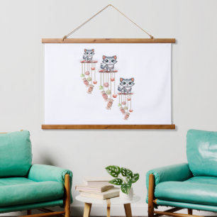 Tapisserie murale en bois Chat Kitten