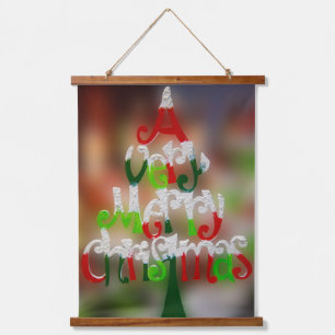 Tapisserie murale en bois de Noël très joyeux