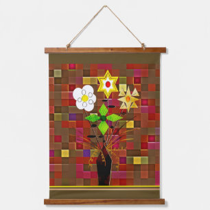 Tapisserie murale en bois "Livraison de fleurs"