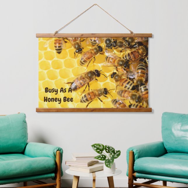 Tapisserie Murale En Bois Occupé Comme Une Abeille (Salon)