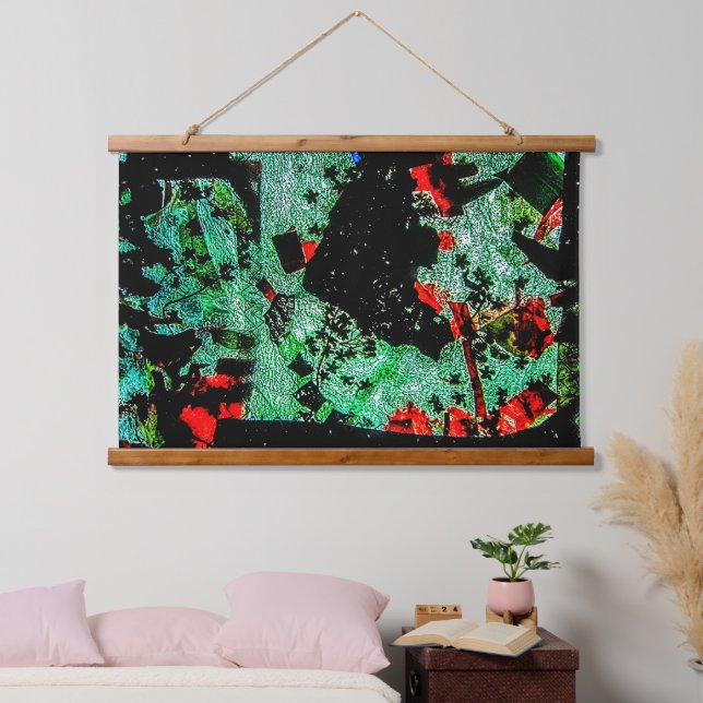 Tapisserie murale en bois recyclé photo en plastiq (Chambre à coucher)
