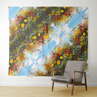 Tapisserie murale fleur sauvage en fleurs