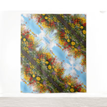 Tapisserie murale fleur sauvage en fleurs