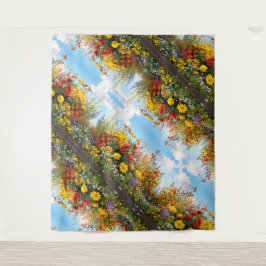 Tapisserie murale fleur sauvage en fleurs