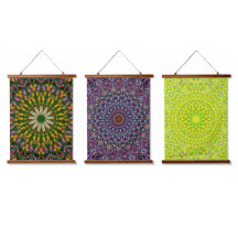 Tapisserie murale harmonieuse Mandala en bois sur