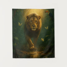 Tapisserie murale Lion – Énergie Spirituelle et Fo