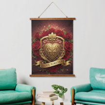Tapisserie Murale Luxueuse en Rose Gold Rouge en F