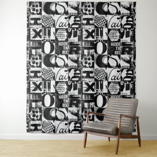 Tapisserie murale ou fond photo Texte noir blanc