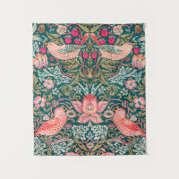 Tapisserie murale rose W. Morris Strawberry Thief