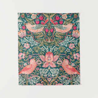 Tapisserie murale rose W. Morris Strawberry Thief