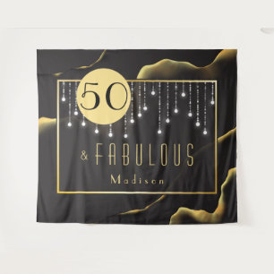 Tapisserie noire cool encre pour 50e anniversaire