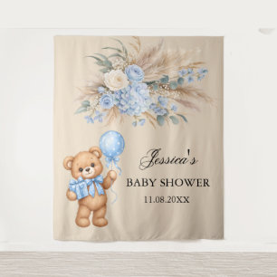 Tapisserie Ourson Roses Bleues de la Pampa pour Ba