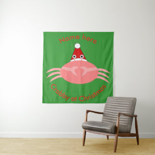 Tapisserie personnalisée de crabe de Noël